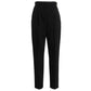 Black Polyester Casual Pants