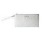 Gray Leather Clutch Bag