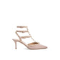 Beige Calfskin Platform Pumps