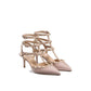 Beige Calfskin Platform Pumps