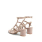Beige Calfskin Strap-On Sandals