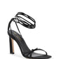 Black Satin Strap-On Sandals