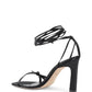 Black Satin Strap-On Sandals