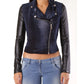 Blue Cotton Biker Jacket