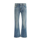 Light Blue Cotton Bootcut Jeans