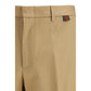 Beige Cotton Casual Pants