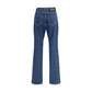 Blue Cotton Straight-Leg Jeans
