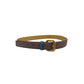 Brown Leather Women Belt with Gold Buckle
