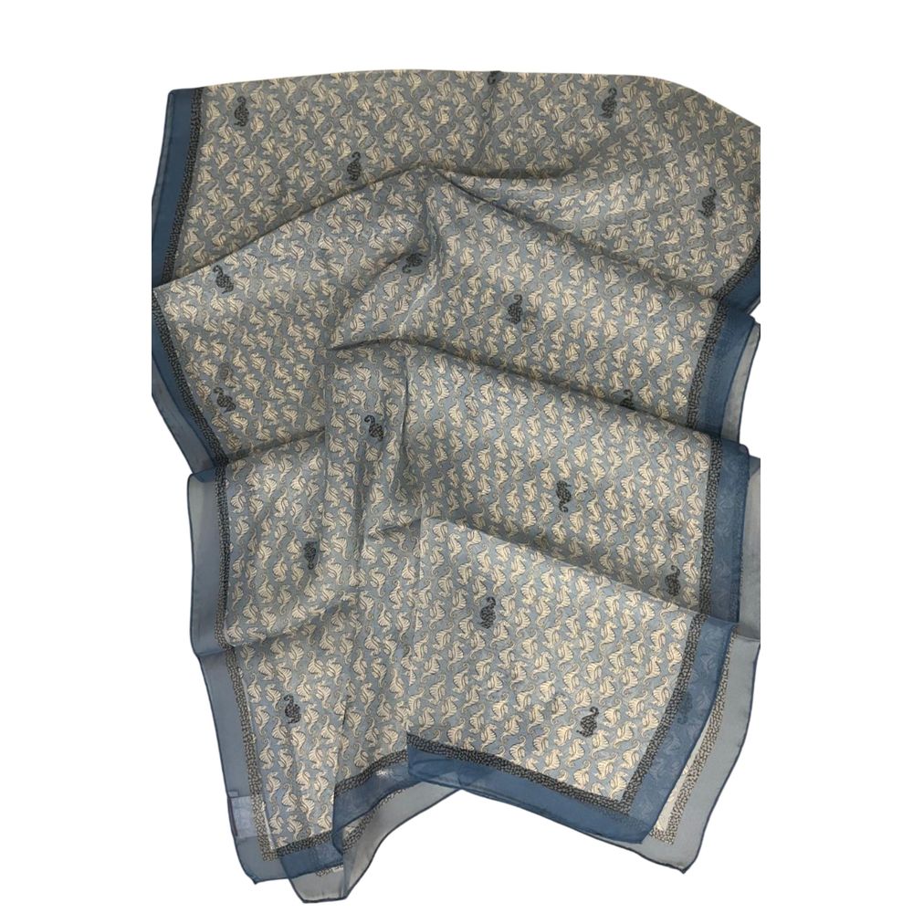 Blue Silk Women Scarf
