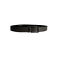 Black Polyvinyl Men's Belt with Leather Trimming