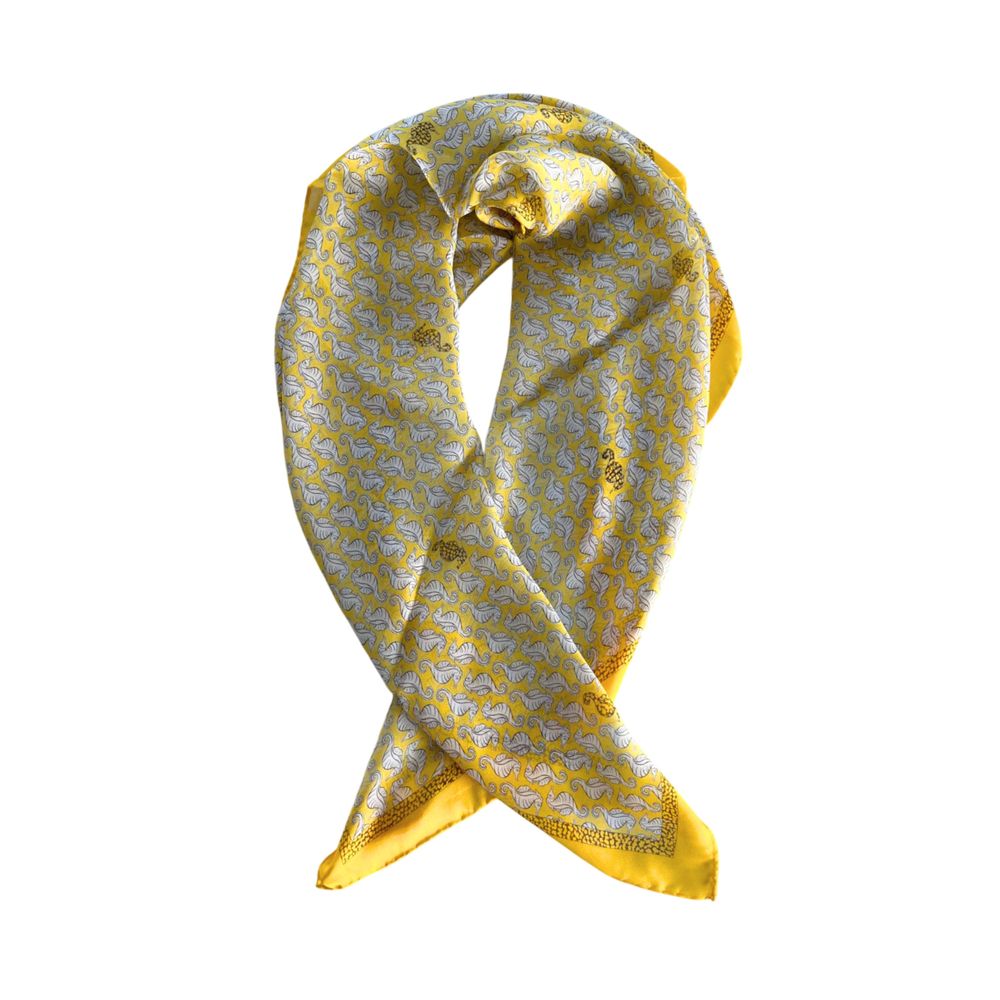 Yellow Silk Women Scarf