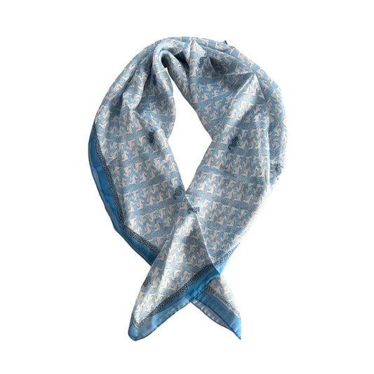 Blue Silk Women Scarf