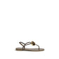 Brown Stainless Steel Flat Sandals