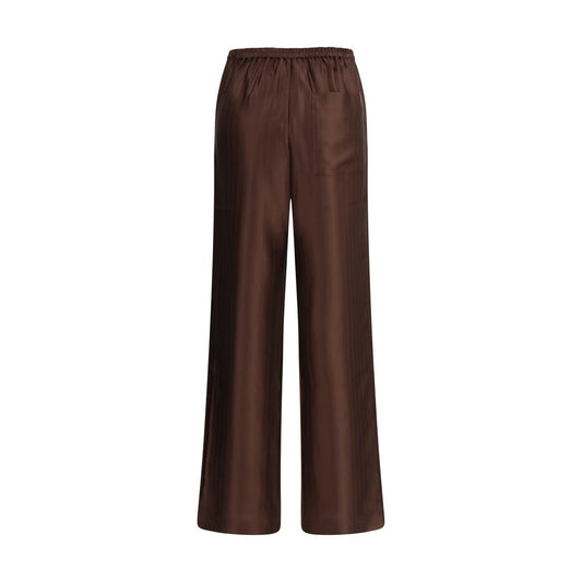 Brown Viscose Casual Pants