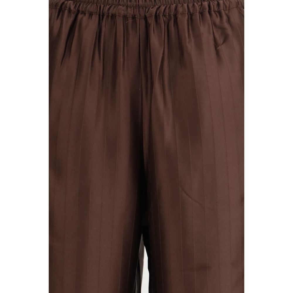 Brown Viscose Casual Pants