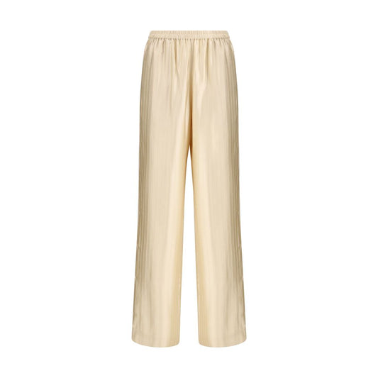 Cream Viscose Casual Pants