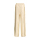 Cream Viscose Casual Pants