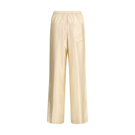 Cream Viscose Casual Pants