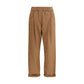 Brown Cotton Casual Pants