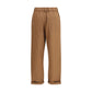 Brown Cotton Casual Pants