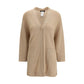 Beige Fleece Wool Cardigan
