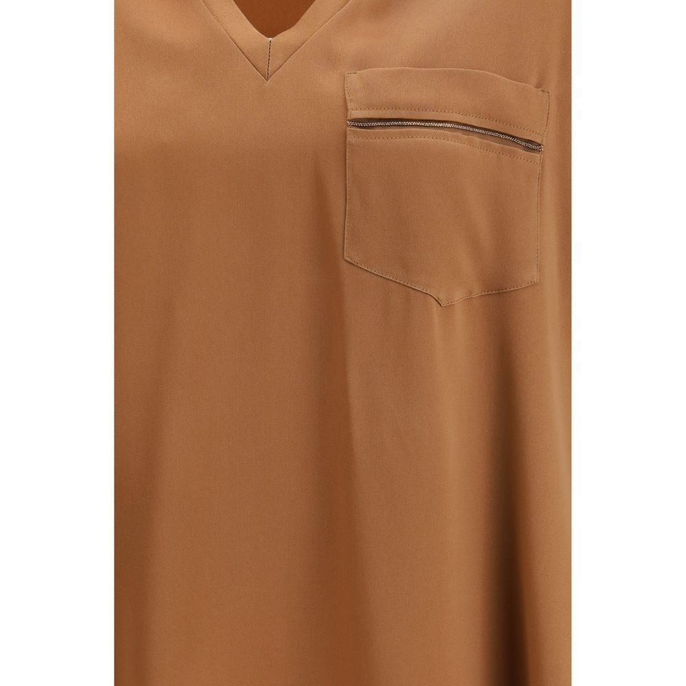 Beige Viscose T-Shirt