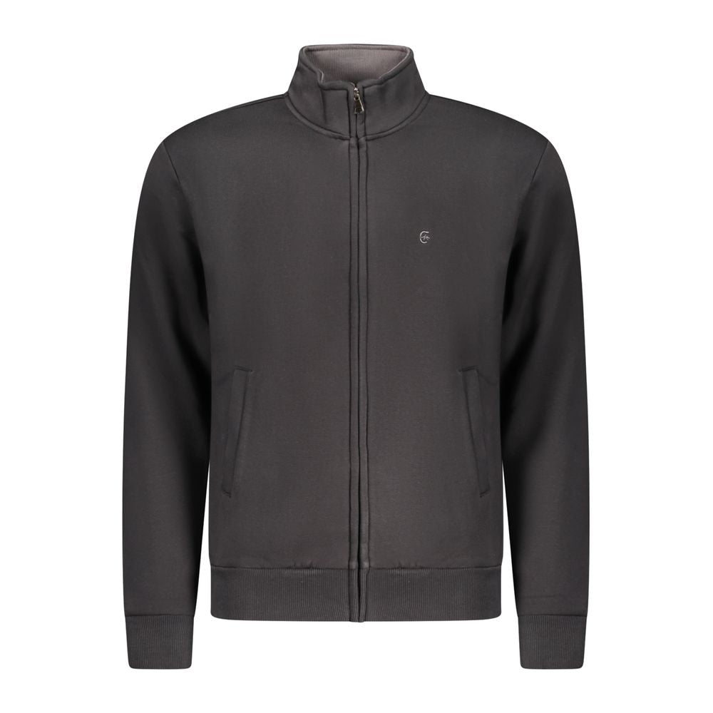 Black Cotton Men Sweatshirt