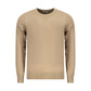 Beige Viscose Men Sweater
