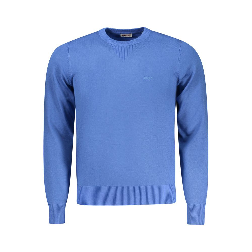 Blue Viscose Men Sweater