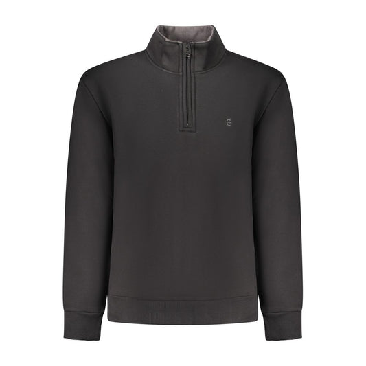 Black Cotton Men Sweatshirt