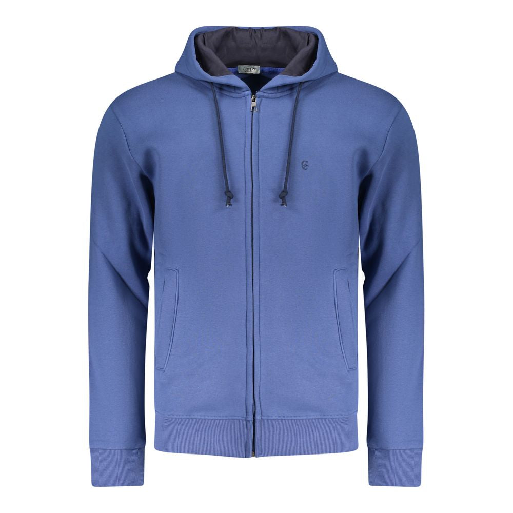 Blue Cotton Men's Hoodie Sweatshirt