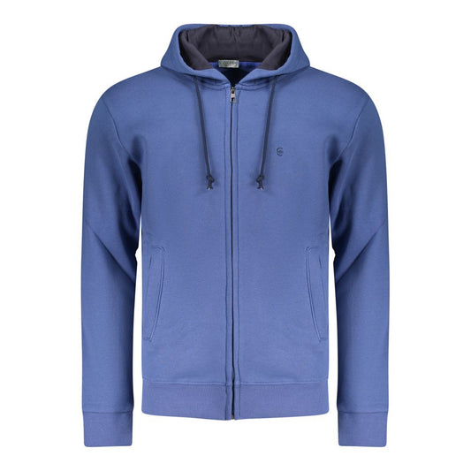 Blue Cotton Men's Hoodie Sweatshirt