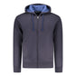 Blue Cotton Men's Hooded Sweatshirt