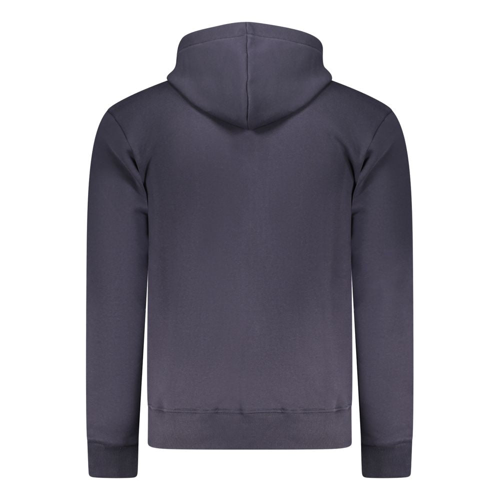 Blue Cotton Men's Hooded Sweatshirt