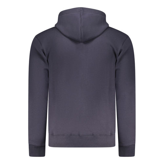Blue Cotton Men's Hooded Sweatshirt