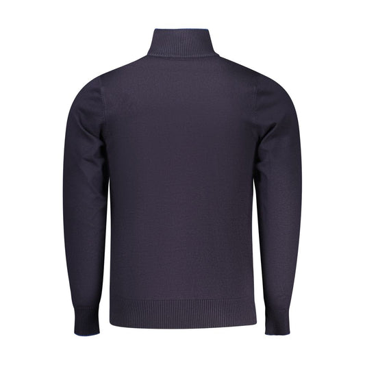 Blue Viscose Men Sweater