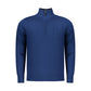 Blue Viscose Men Sweater