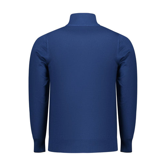 Blue Viscose Men Sweater