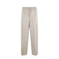 Beige Acetate Casual Pants