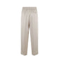 Beige Acetate Casual Pants