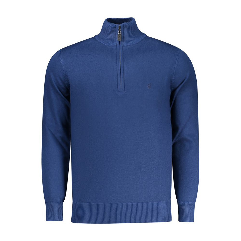 Blue Viscose Men Sweater
