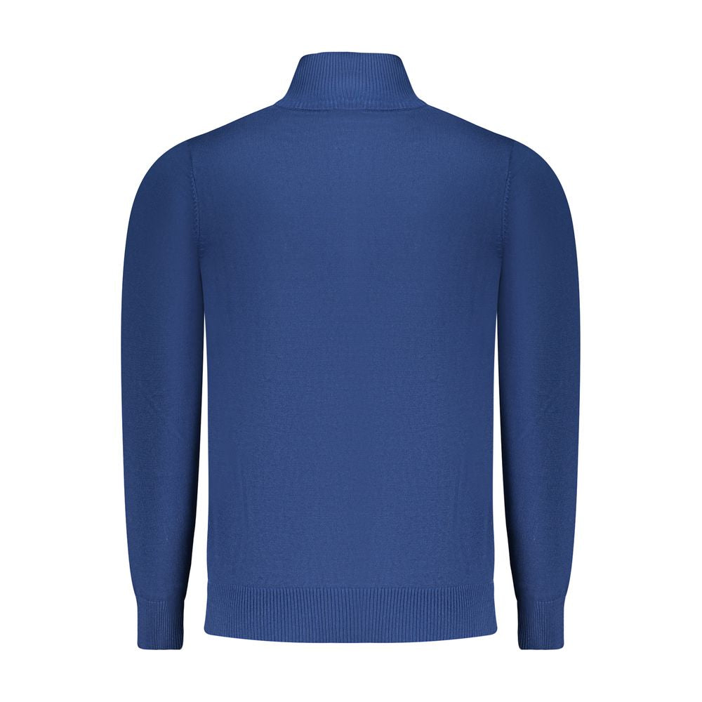Blue Viscose Men Sweater