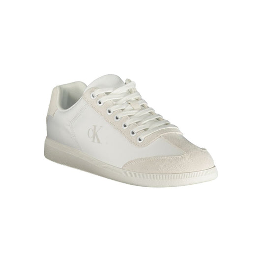 White Polyester Men's Sneaker