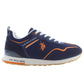 Blue Polyester Athletic Sneakers