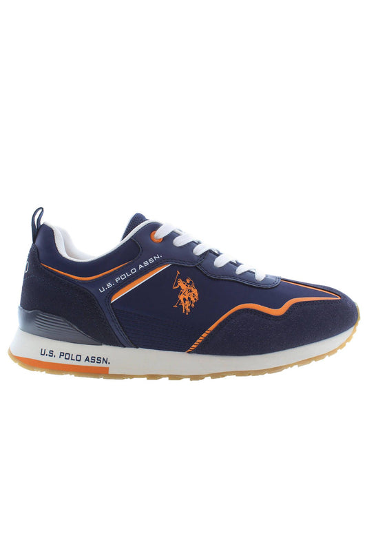 Blue Polyester Athletic Sneakers
