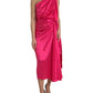 Fuchsia Silk Casual Dress