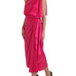 Fuchsia Silk Casual Dress