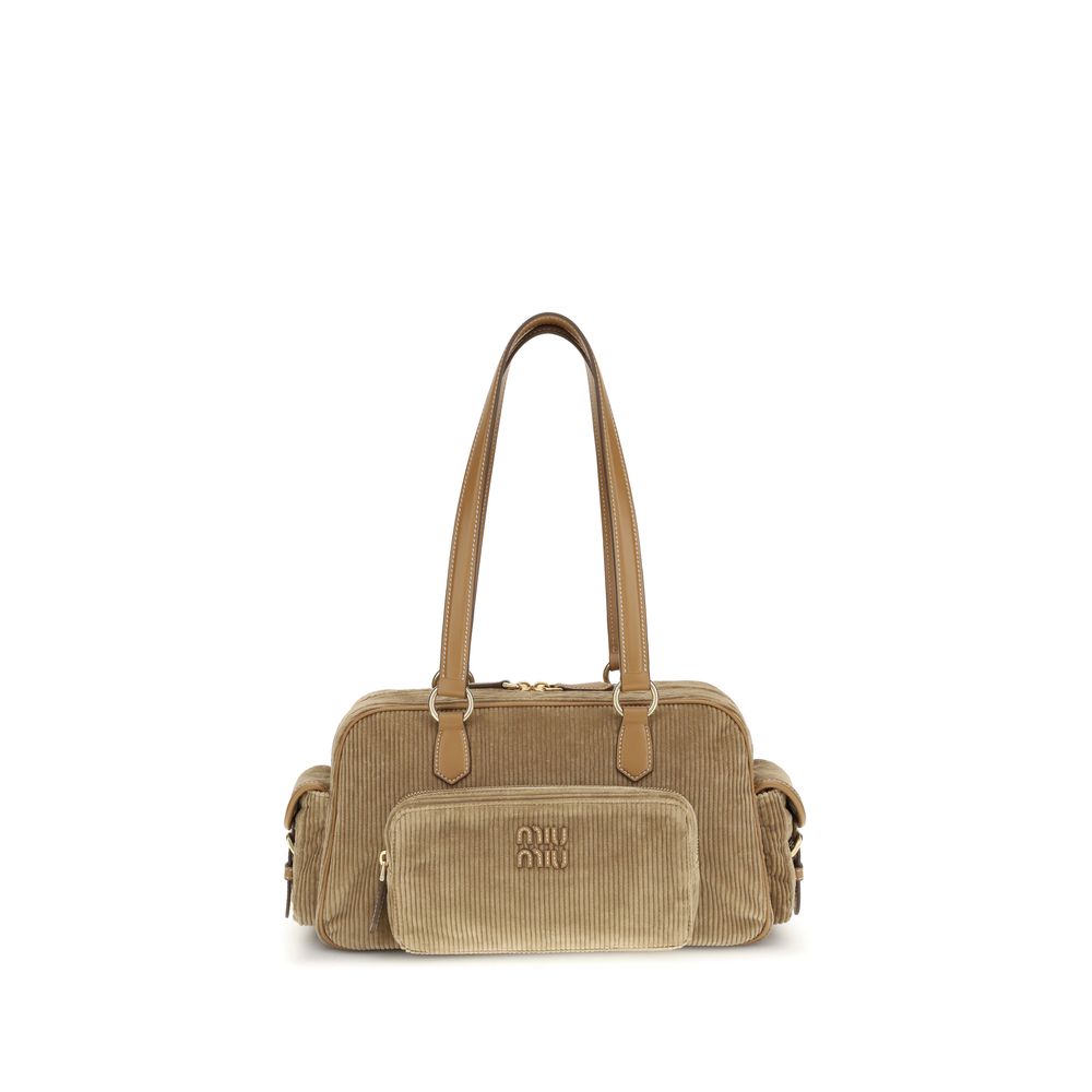 Beige Cotton Shoulder Bag