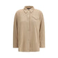 Beige Fleece Wool Dress Shirt