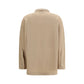 Beige Fleece Wool Dress Shirt